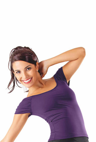 Women's Latin Top with Gathered Sleeves