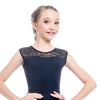 Girls Lace Bodice Leotard - Aqua Green