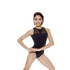 Girls High Neckline Leotard - Black