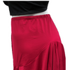 Women's Latin Knee-Length Skirt with Asymmetric Ruffles