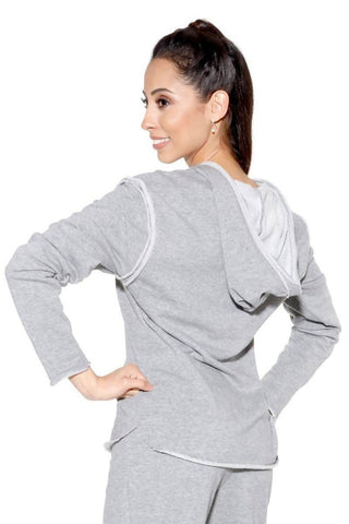 Adult Grey Long Sleeve Fleece Hoodie