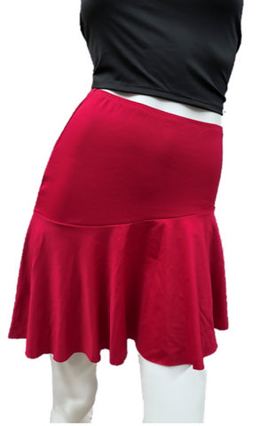 Women's Latin Skirt with Asymmetric Ruffles