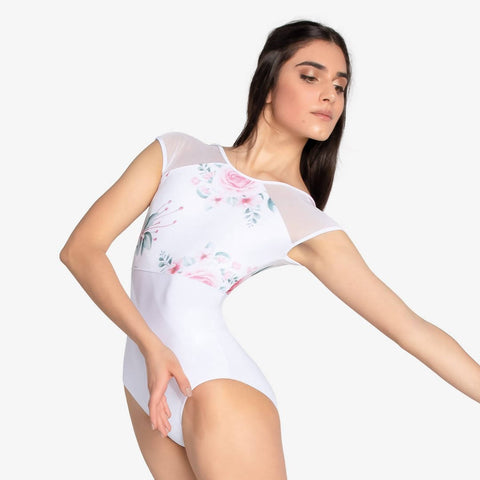 Adult Floral Mesh Cap-Sleeve Leotard – Felixa