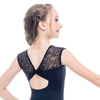 Girls Lace Bodice Leotard - Aqua Green