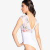 Child Floral Mesh Cap-Sleeve Leotard - Feliciana
