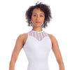 Adult Mesh Sweetheart Halter Leotard with Keyhole Back