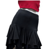 Women's Latin Mid-Length Ruffle Skirt