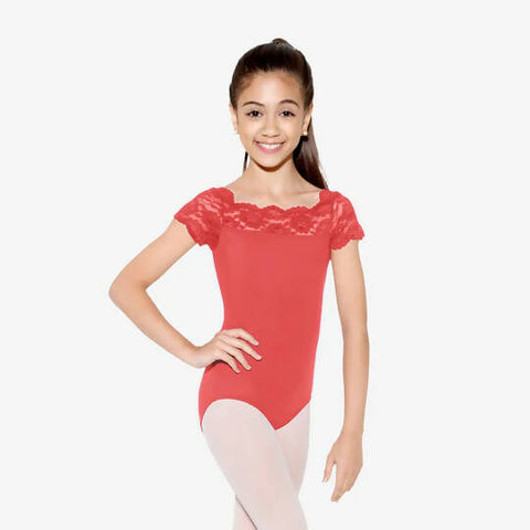 Child Cap Sleeve Lace Leotard