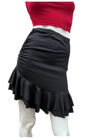 Women's Latin Ruffle Skirt with Side Ruching