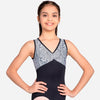 Child V-Neck Mesh Panel Leotard - Manette