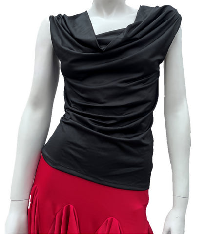 Women's Latin Top with Cowl Neck