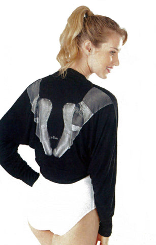 Ladies Shrug with Pointe Shoe - White
