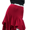 Women's Latin Mid-Length Ruffle Skirt