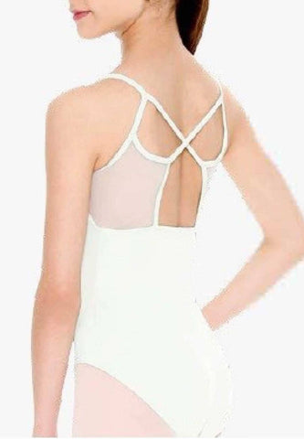 Girls Strap & Mesh Back Leotard - Black