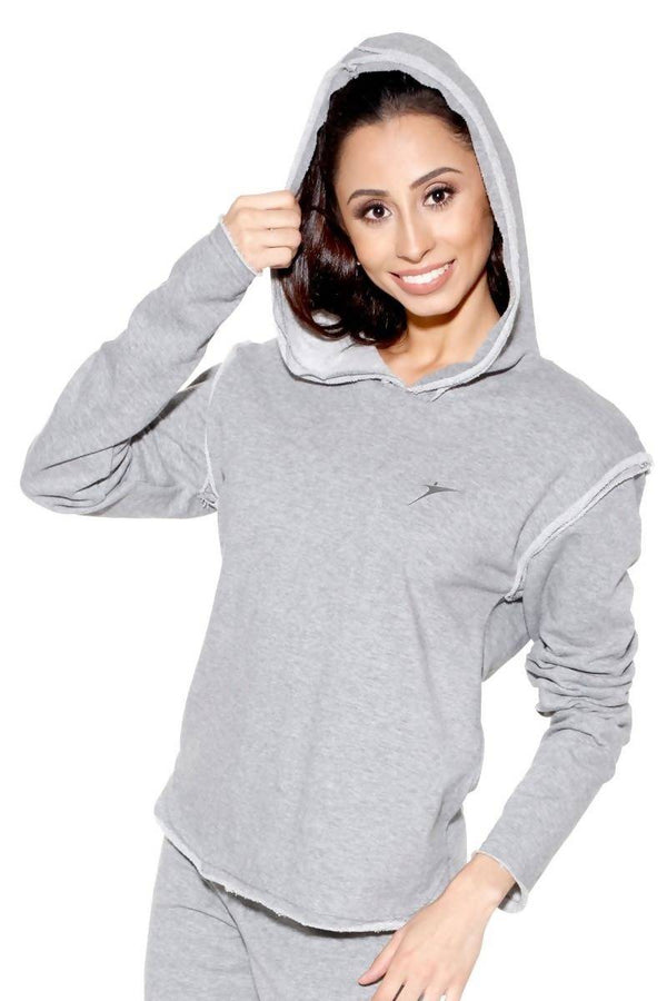 Adult Grey Long Sleeve Fleece Hoodie