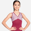 Child V-Neck Mesh Panel Leotard - Manette