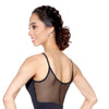 Adult Black Fishnet Mesh and Floral Lace Leotard