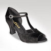 Black Suede 2.5" Open Toe Ballroom Shoe (wide width)
