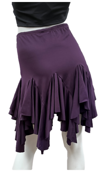 Women's Latin Mid-Length Ruffle Skirt