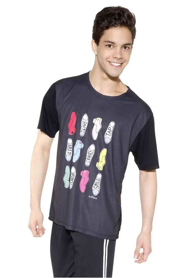 Men's Soft Colourful Tap Shoes on Shirt