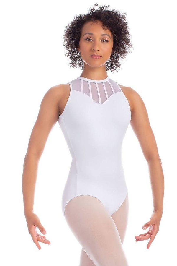 Adult Mesh Sweetheart Halter Leotard with Keyhole Back