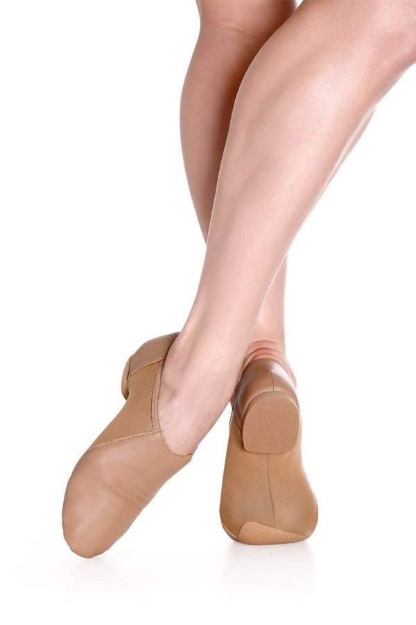 Leather Jazz Shoe with Neoprene Insert Under Arch