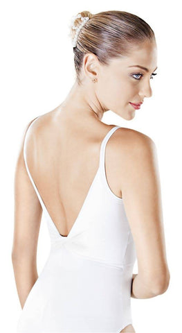 Ladies Leotard with Front & Back Twist Charcoal