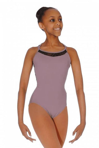 Ladies Purple Mesh Panel Leotard
